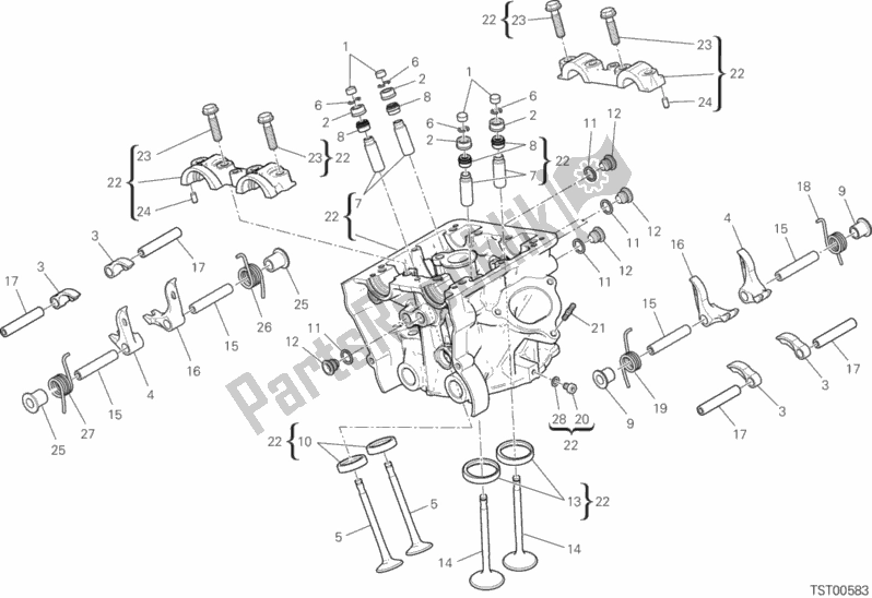 Todas as partes de Cabeça De Cilindro Vertical do Ducati Multistrada 950 SW 2018